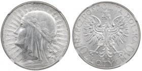 II Republic of Poland, 10 zlotych 1932, Women's Head - NGC MS62