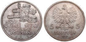 II Republic of Poland, 5 zloty 1930 November uprising R