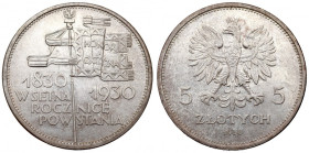 II Republic of Poland, 5 zloty 1930 November uprising R