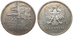 II Republic of Poland, 5 zloty 1930 November uprising R
