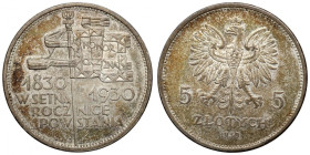 II Republic of Poland, 5 zloty 1930 November uprising R