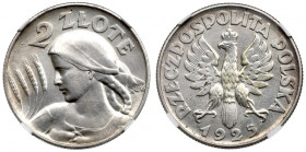 II Republic of Poland, 2 zloty 1925 - NGC AU Details R