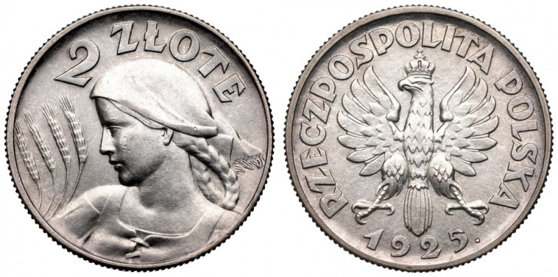 II Republic of Poland, 2 zloty 1925, London Piękny egzemplarz. Doskonale zachowa...