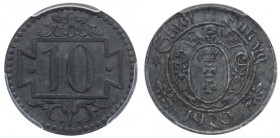 Free city of Danzig, 10 pfennig 1920 - PCGS AU58