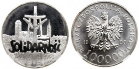 III RP, 100.000 złotych 1990 Solidarność - NGC MS68 2-MAX