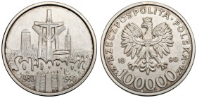 III RP, 100.000 złotych 1990 Solidarność typ B