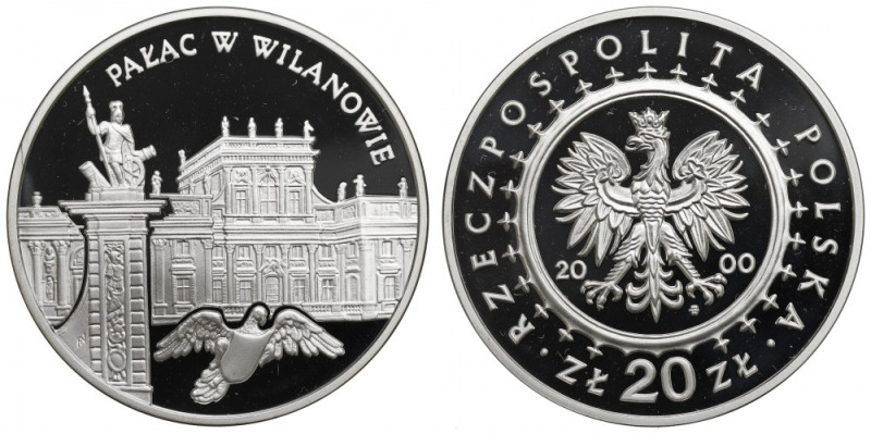 III RP, 20 złotych 2000 - Pałac w Wilanowie Piękny, menniczy egzemplarz. 
Grade...