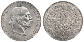 Austria, Franz Joseph, 5 corona 1900 - NGC UNC Details
