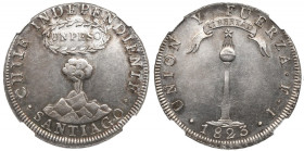 Chile, Peso 1823 - NGC UNC Details