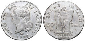 Francja, Louis XVI, 30 sols 1792, Paris