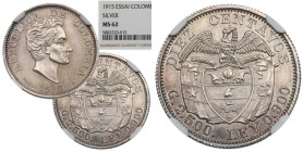 Colombia, 10 centavos 1915 - ESSAI NGC MS62 EXTREME RARE MAX