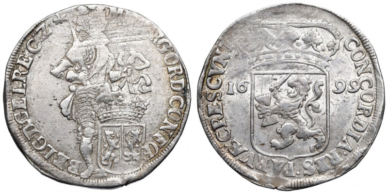 Netherlands, Gelderland, Silver ducat 1699 Bardzo ładny egzemplarz z dobrze zach...