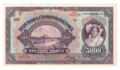 Czechosłowacja, 5.000 koron 1920 - WZÓR Ser. B