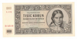 Czechosłowacja, 1000 koron 1945