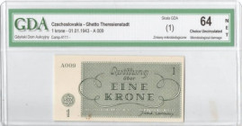 Czechosłowacja, Getto Terezin 1 korona 1943 - GDA 64
