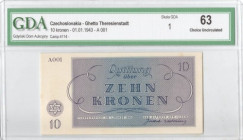 Czechosłowacja, Getto Terezin 10 koron 1943 - GDA 63