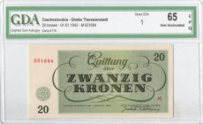 Czechosłowacja, Getto Terezin 20 koron 1943 - GDA 65EPQ