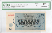 Czechosłowacja, Getto Terezin 50 koron 1943 - GDA 67EPQ