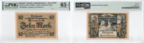 Memel (Kłajpeda) 10 marek 1922 - PMG 65 EPQ 3-MAX