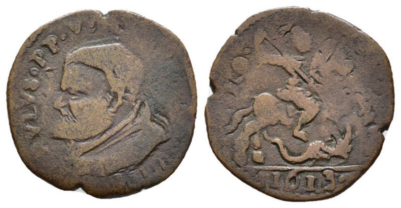 Ferrara - Stato Pontificio - Paolo V, Borghese (1605-1621) - quattrino 1613 - Mu...