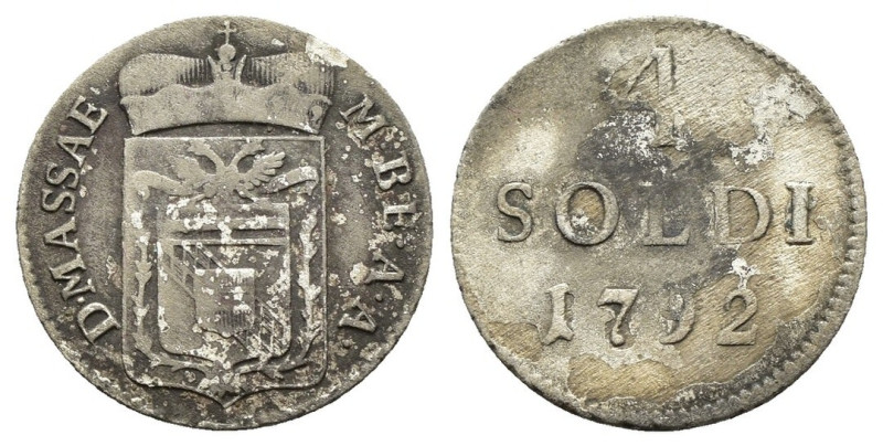 Massa - Beatrice Maria D'Este Cybo Malaspina (1790-1796) 4 soldi 1792 - MIR 329 ...