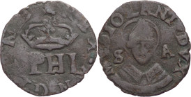 Milano - 1 Trillina - Dominazione Spagnola - Filippo II (1556 - 1598) - Gr. 0,85 - Mir.# 333