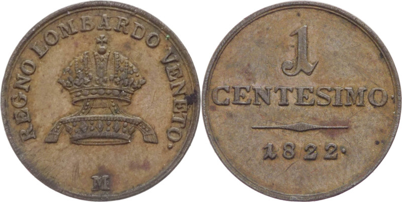 Milano - Regno Lombardo Veneto - Francesco II (1792-1835) - 1 centesimo 1822 - A...