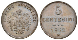 Milano - Lombardo Veneto - Francesco Giuseppe I (1848-1866) 5 Centesimi 1852 - NC - Gig.30 - Cu