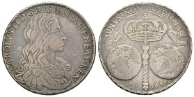 Napoli - 1 Ducato 1684 - Carlo II (1674 - 1700) - R3 RARISSIMA - Ag. - Gr. 27,86 - MIR 292/1