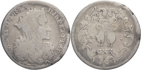 Napoli - Carlo II, Re di Spagna (1674-1700) - Tarì da 20 Grana 1693 - gr. 4,089 - Ag - MIR 300/2