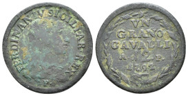 Regno di Napoli - 1 Grano 1792 - Ferdinando IV di Borbone (1759-1816) - III° tipo - Cu. - Gr. 5,96 - Gig# 141