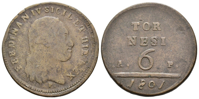 Napoli - Regno di Napoli - 6 Tornesi 1801 - Ferdinando IV (1759 - 1816) - NC - C...