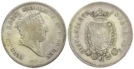 Napoli - Ferdinando I (1816-1825) - Mezza Piastra da 60 grana 1818 - Rara - Ag - Gig. 11