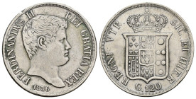 Regno delle due Sicilie - 1 Piastra 1836 - Ferdinando II di Borbone (1830-1859) - II° tipo - Ag. 833 - Gig# 61 - D/ colpo a ore 11
