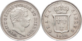 Napoli - Ferdinando II di Borbone (1830-1859) Mezzo Carlino da 5 Grana 1838 del I° Tipo - Ag - gr.1,18 - Gig. 174
