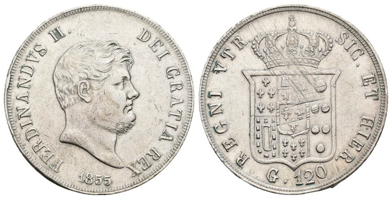 Regno delle due Sicilie - 1 Piastra 1855 - Ferdinando II (1830-1859) - VI° tipo ...