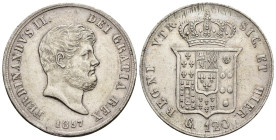 Napoli - Ferdinando II di Borbone (1830-1859) - Piastra da 120 grana 1857 - Ag - Gig.88
