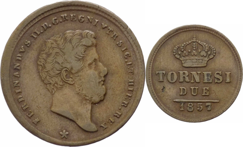 Napoli - Regno delle Due Sicilie - Ferdinando II (1830-1859) 2 Tornesi 1857 - Pa...