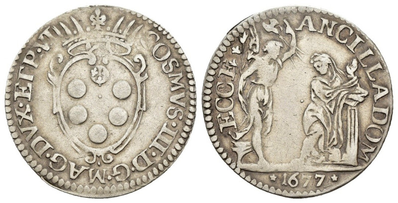 Granducato di Toscana - 1 Giulio 1677 - Cosimo III de Medici (1670 - 1723) - Ag....