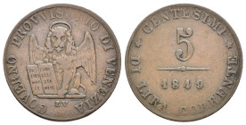 Venezia - 5 Centesimi 1849 - Governo Provvisorio (1848 - 1849) - Cu. - Gig# 9