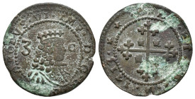 Regno di Sardegna - 3 Cagliaresi 1713 - Carlo IV (1708 - 1720) - Cu. - Gr. 6,25 - MIR# 99/1