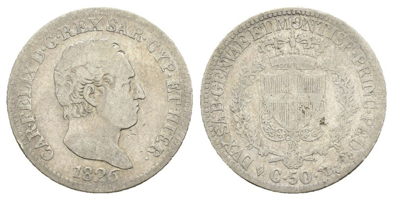 Regno di Sardegna - Carlo Felice (1821-1831) - 50 centesimi 1826 Torino - Pag.11...