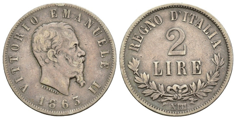 Regno d'Italia - Vittorio Emanuele II (1861-1878) 2 Lire "Valore" 1863 - Zecca d...