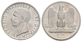 Vittorio Emanuele III (1900-1943) - 5 lire 1926 Aquilotto "bordo stretto" - Ag. - Gig.73