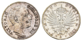 Vittorio Emanuele III (1900-1943) - 1 lira 1907 - Ag.- Gig.131