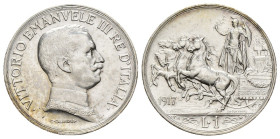 Vittorio Emanuele III (1900-1943) - 1 lira 1917 - Ag. - Gig.139