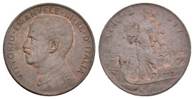 Vittorio Emanuele III (1900-1943) - 2 Centesimi 1917 "Italia su prora" - Cu