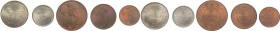AFIS - Amministrazione Fiduciaria Italiana della Somalia - serie completa 1950: 1,5,10,50 centesimi; 1 Somalo