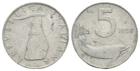 5 Lire 1956 - Delfino - Rara - It. - Gig# 287