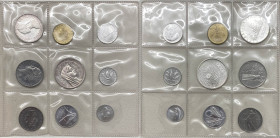 Divisionale - Monetazione in Lire (1946-2001) serie 1970 - composta da 9 valori - L 1000 "Roma Capitale" (Ag) - L 500 (Ag) - L 100 (Ac) - L 50 (Ac) - ...